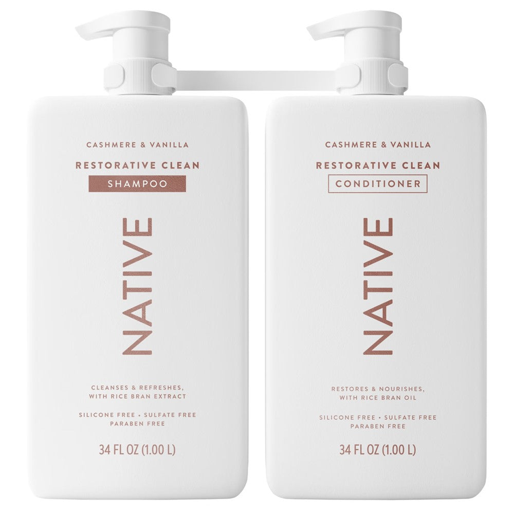 Native Rstr Cashmere & Vanilla Shampoo & Conditioner - (2x34)oz/180pk