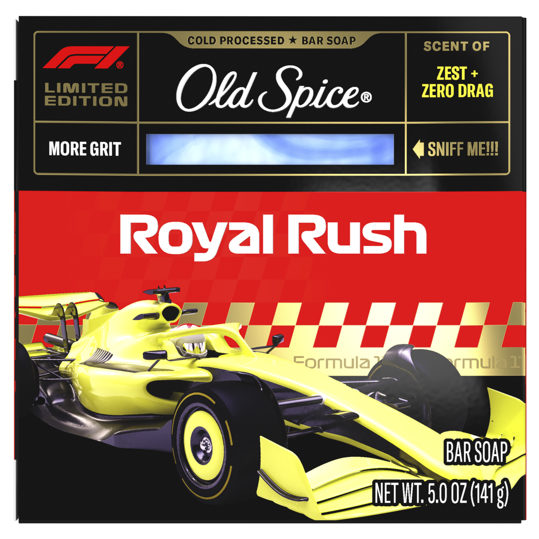 Old Spice Men's Cold Processed Bar Soap F1 Collection Royal Rush Scent of Zest & Zero Drag - 5oz/12pk