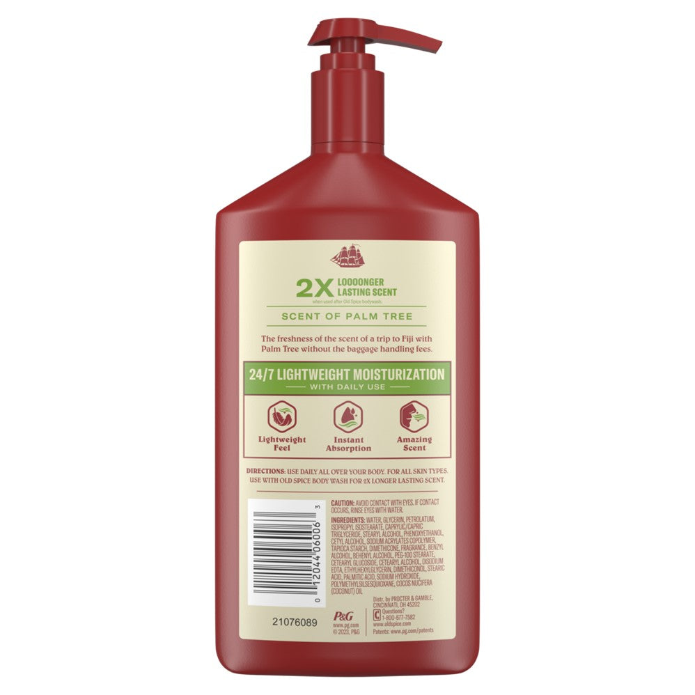 Old Spice Hand and Body Lotion for all skin types 24/7 Lightweight Moisturization with Amazing Scent Fiji Scent of Palm Trees Instant Absorption - 16oz/6pk
