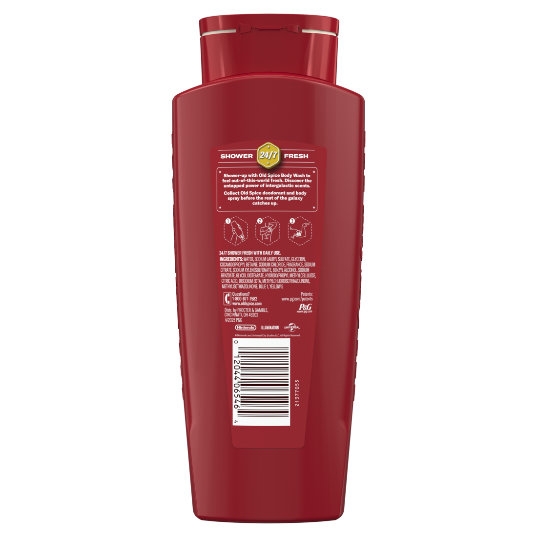 Old Spice Body Wash for Men, Castle Crush, Scent of Celestial Citrus, Old Spice x The Super Mario Galaxy Movie, 24/7 Shower Fresh, 24 oz - 24oz/4pk