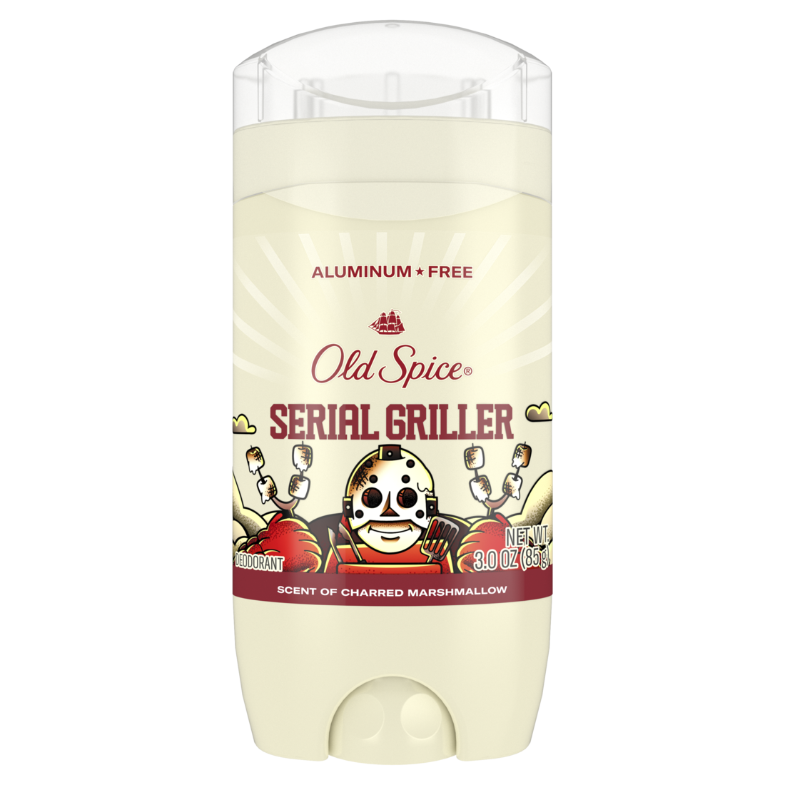 Old Spice Men's Deodorant Serial Griller Aluminum Free Scent of Charred Marshmallow Smooth Glide 24/7 Odor Protection Limited Seasonal Edition - 3oz/12pk