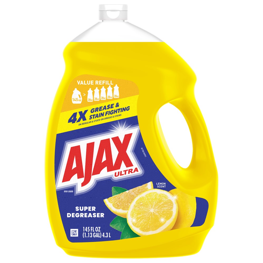 Ajax Dishwashing Liquid Lemon - 145oz/4pk