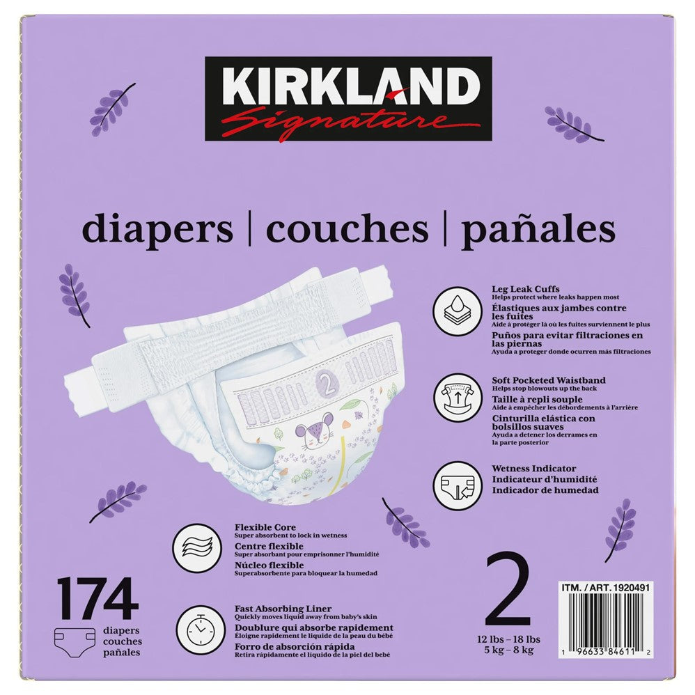 Kirkland Signature Diapers Size 2 - 174ct/1pk