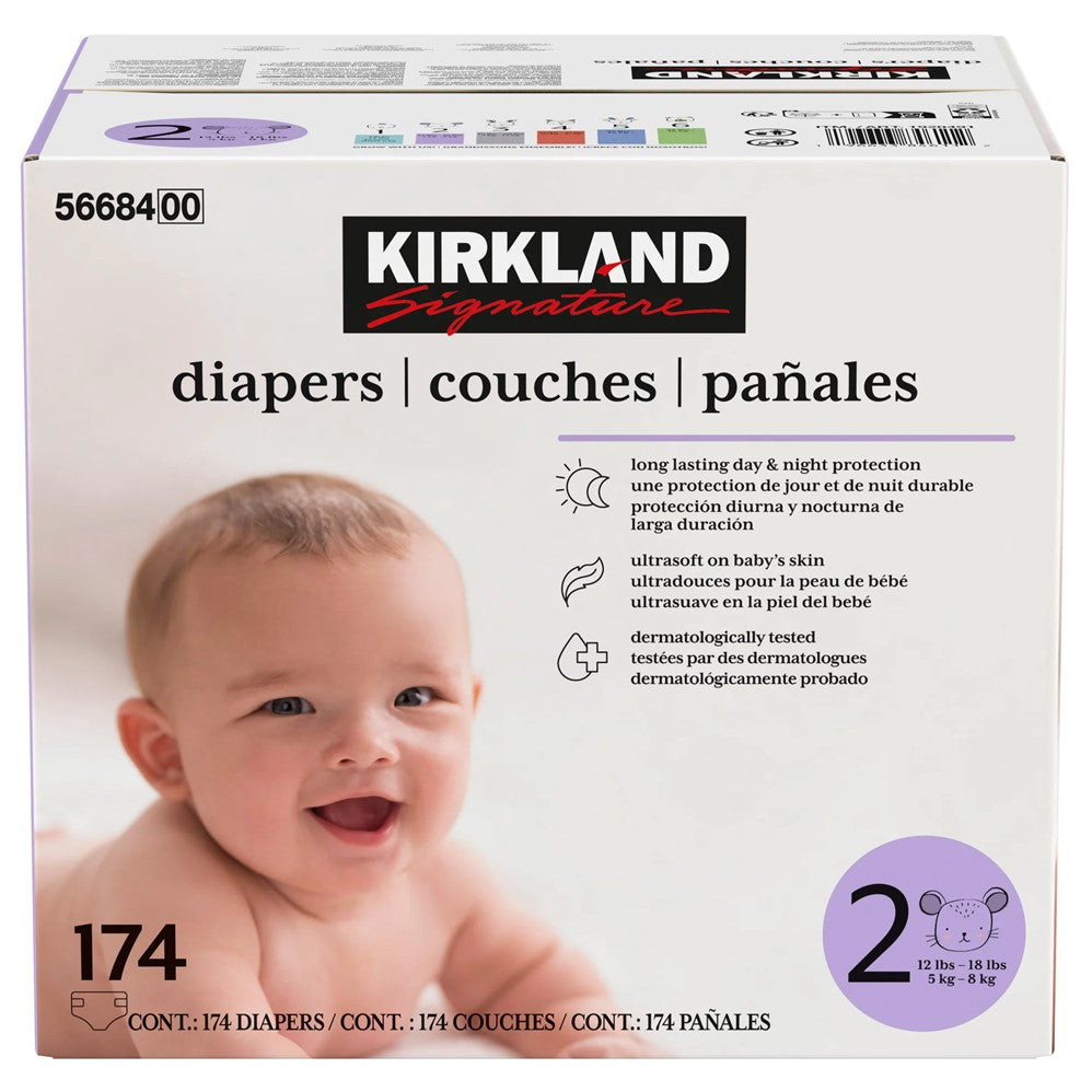Kirkland Signature Diapers Size 2 - 174ct/1pk