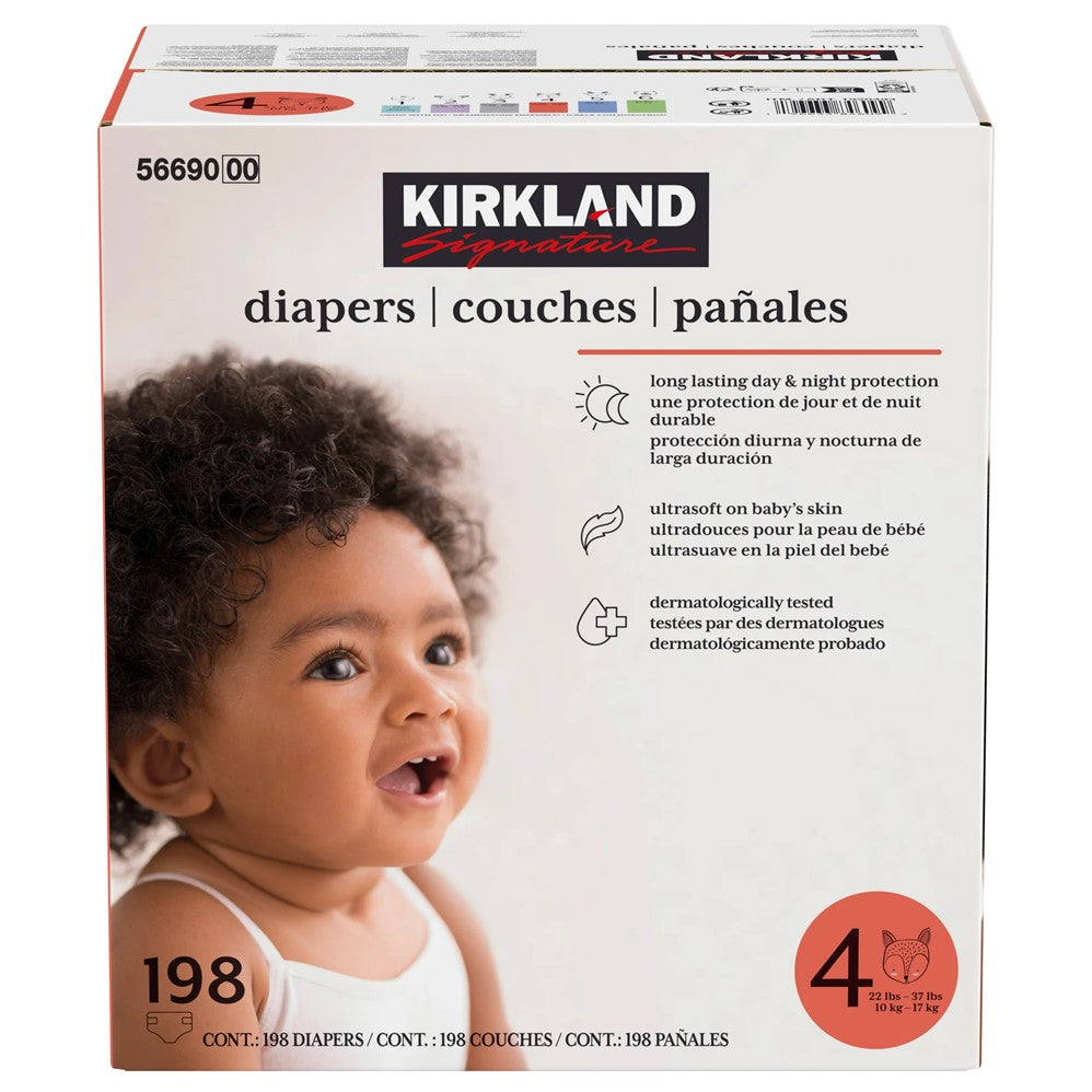 Kirkland Signature Diapers Size 4 - 198ct/1pk