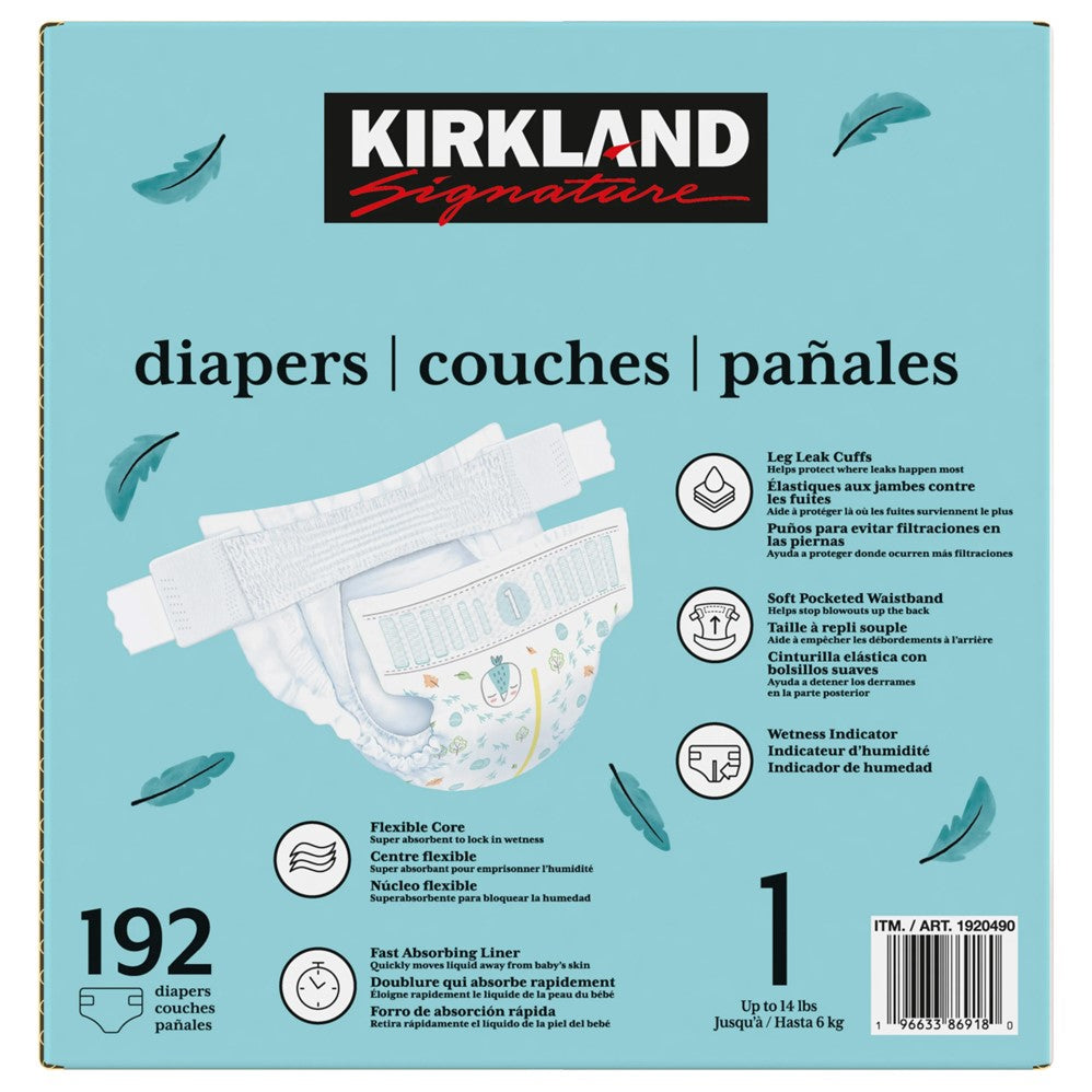 Kirkland Signature Diapers Size 1 - 192ct/1pk