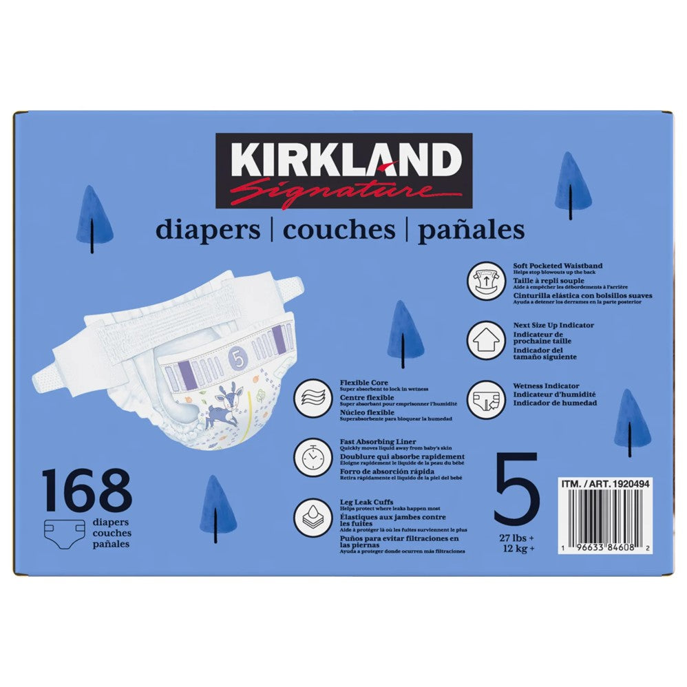 Kirkland Signature Diapers Size 5 - 168ct/1pk