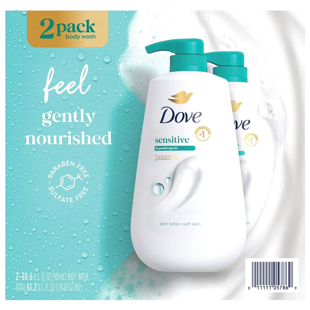 Dove Sensitive Skin Body Wash with Pump - 30.6oz/2pk