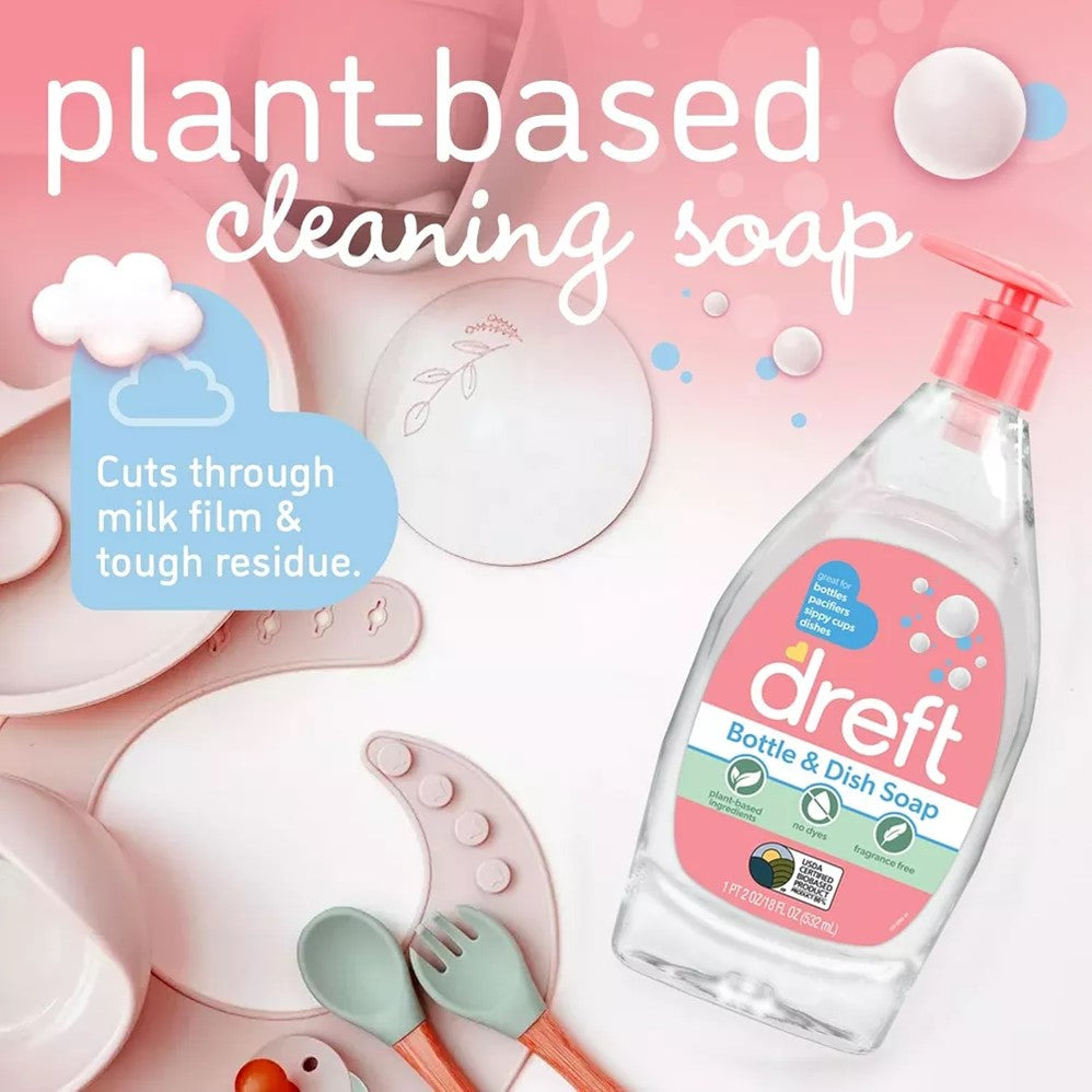 Dreft Bottle & Dish Soap Cleaner - 18oz/4pk