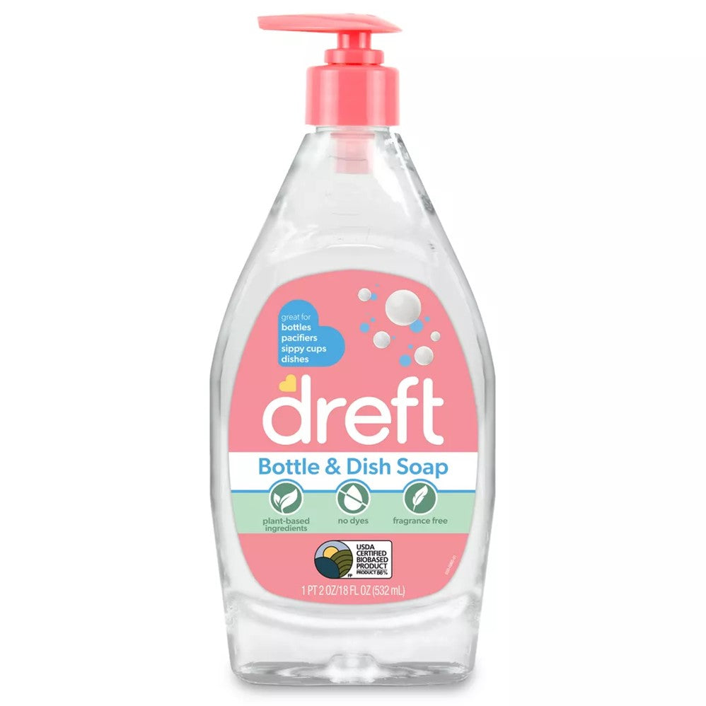 Dreft Bottle & Dish Soap Cleaner - 18oz/4pk