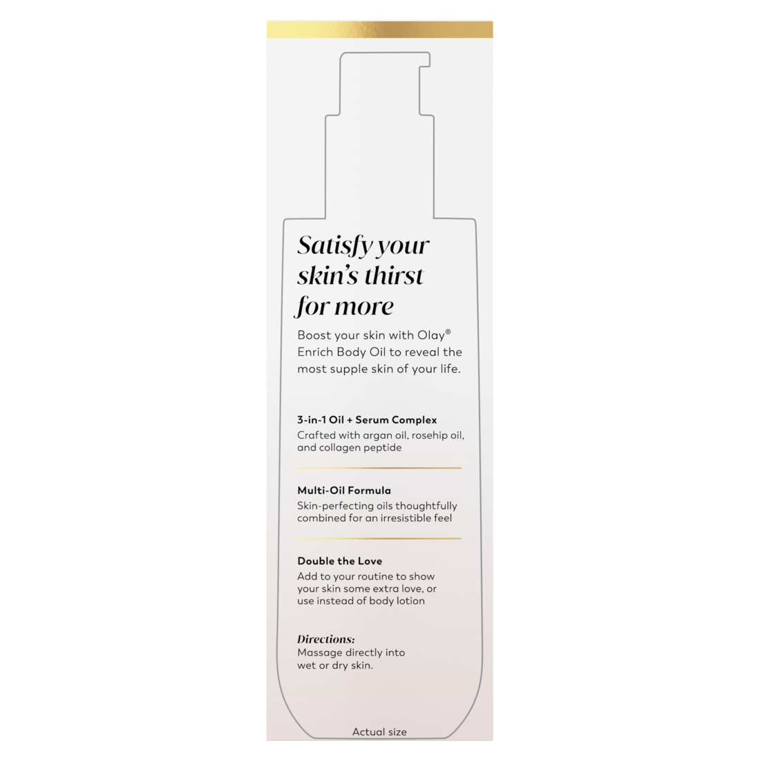 Olay Enrich Boosting Body Oil with 3-in-1 Oil + Serum Complex with Argan Oil Rosehip Oil and Collagen Peptide - 4oz/12pk