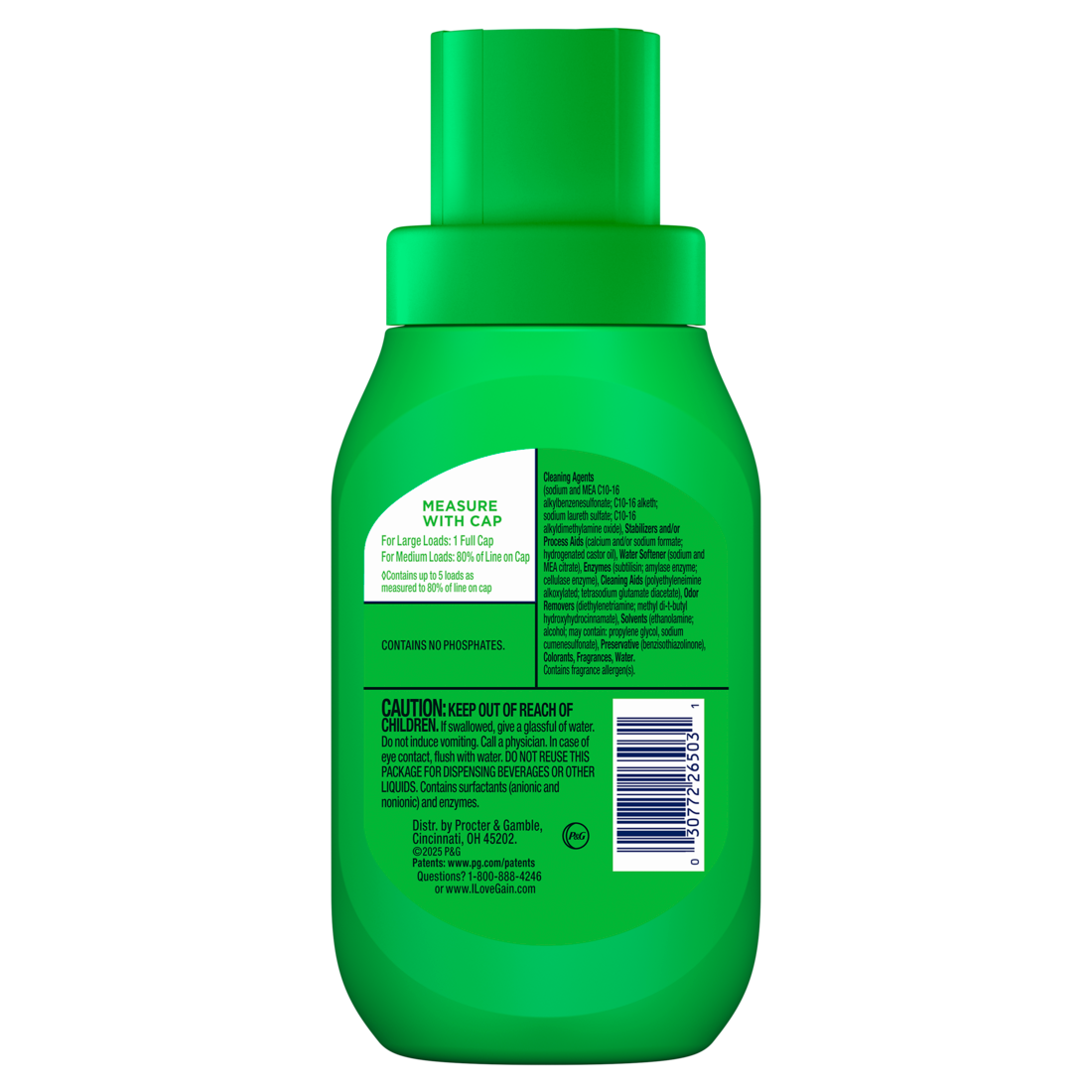 Gain Liquid Laundry Detergent Now with Odor Defense Original Scent 5 Loads - 7oz/12pk