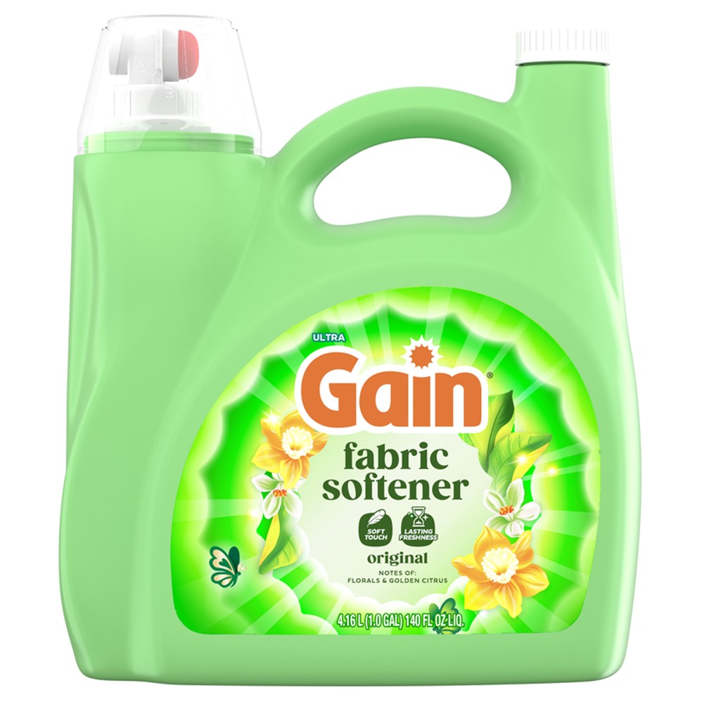 Gain Liquid Laundry Fabric Softener Laundry Conditioner Long Lasting Scent Softens Freshness Helps with Static & Wrinkles Original Scent - 140oz/4pk