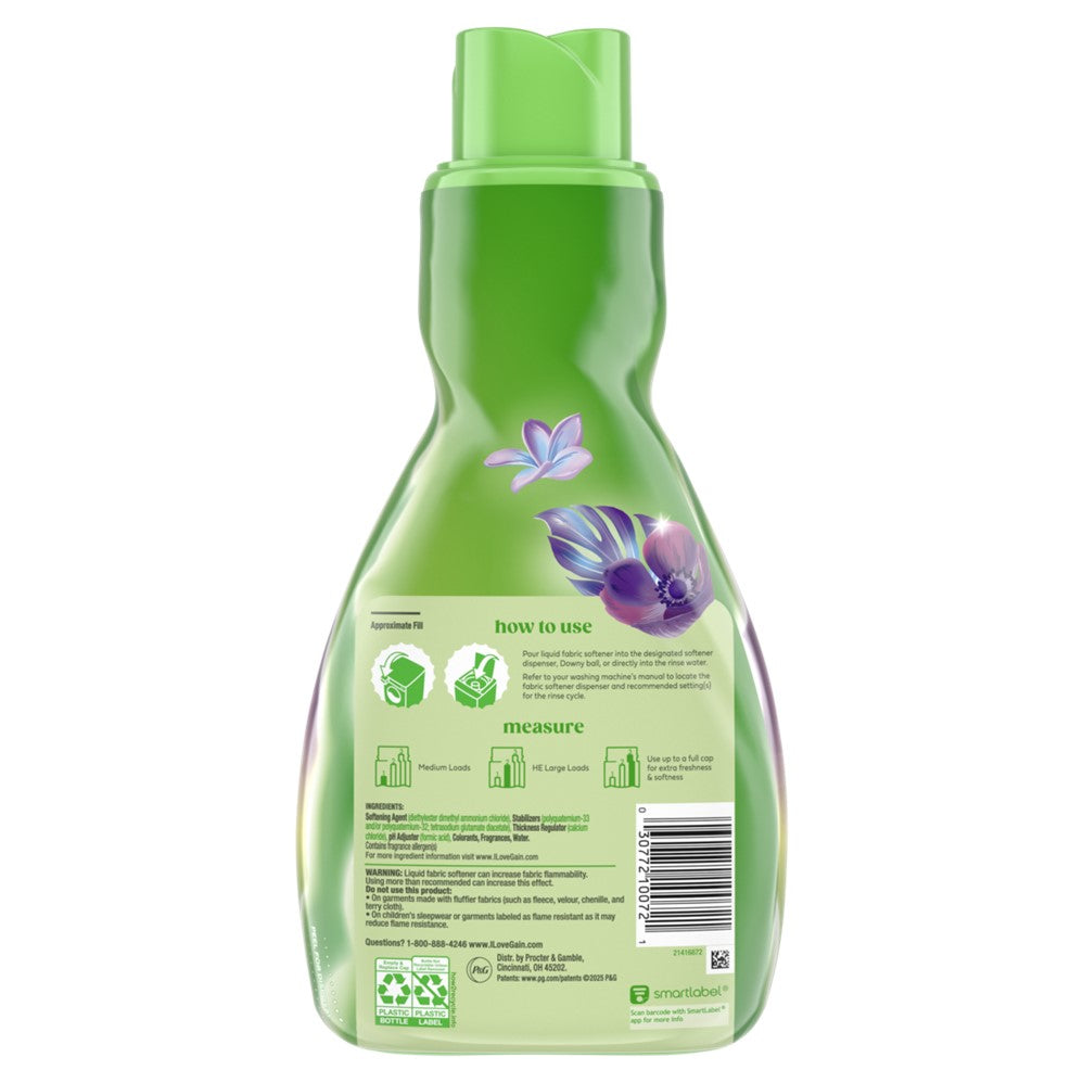 Gain Liquid Laundry Fabric Softener Laundry Conditioner Long Lasting Scent Softens Freshness Helps with Static & Wrinkles Moonlight Breeze Scent - 35oz/6pk