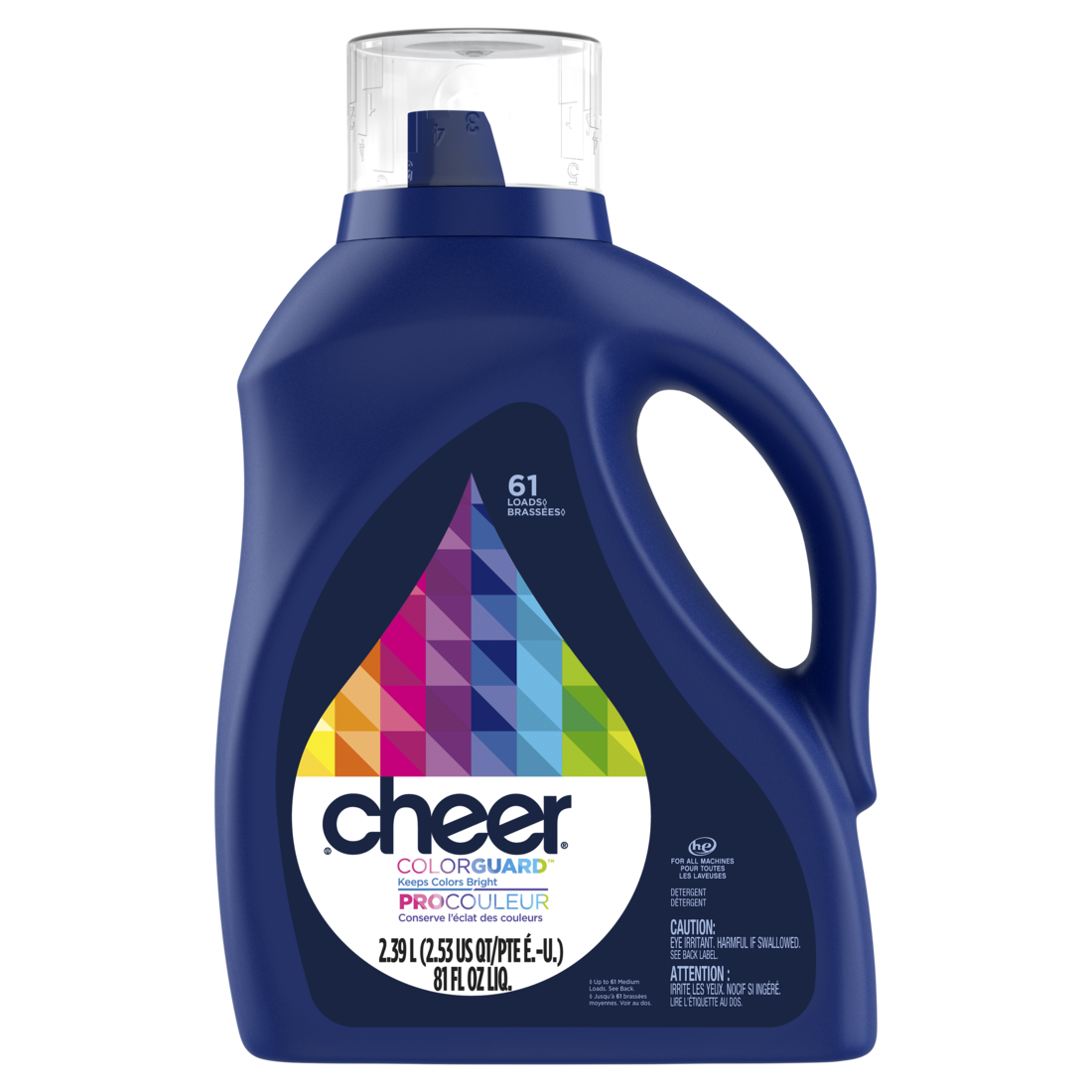 Cheer Liquid Laundry Detergent 61 Loads HE Compatible - 81oz/4pk