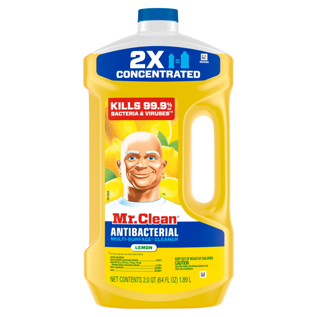 Mr. Clean Antibacterial All Purpose Cleaner Floor Cleaner for Mopping Cleaning Liquid Lemon - 64oz/4pk