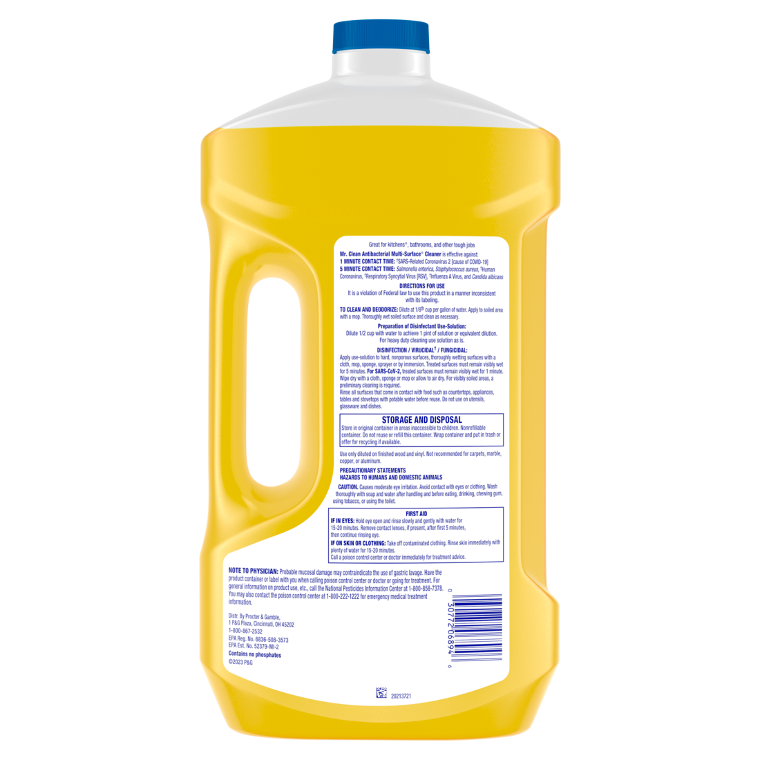 Mr. Clean Antibacterial All Purpose Cleaner Floor Cleaner for Mopping Cleaning Liquid Lemon - 64oz/4pk