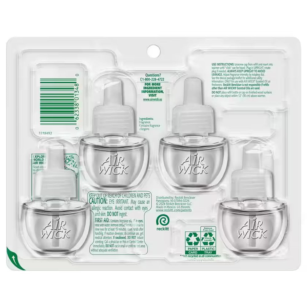 Air Wick Plug In Scented Oil Air Freshener Refill Pack - Oil Refill Hawaii Exotic Papaya & Hibiscus Flower - 4ct/5pk