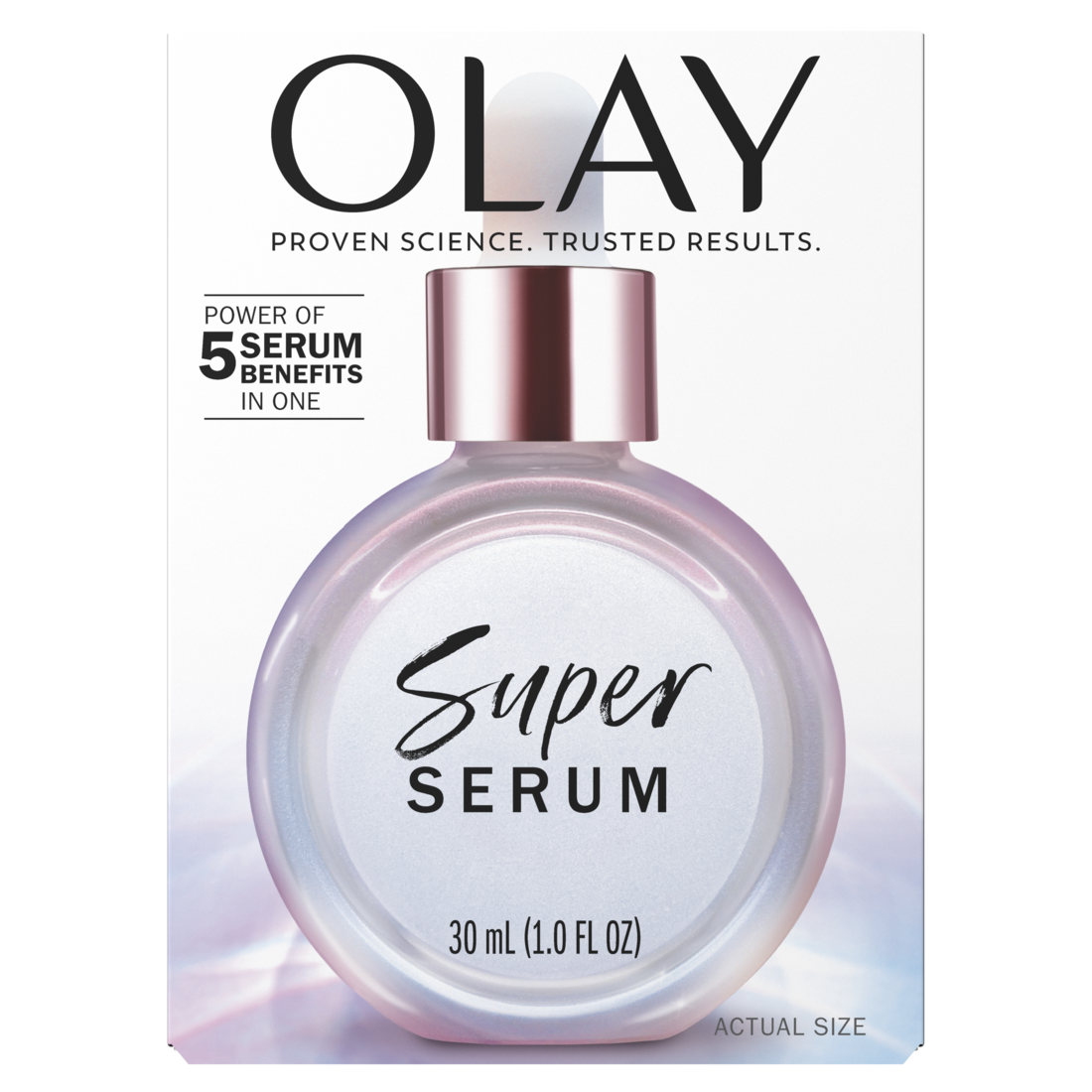 Olay Super Serum with Vitamin C & E Collagen Peptide AHA - 5-in-1 Skin Care Benefits for Face - Healthy Glow Brightening Hydrating Smoothing and Firming Evens Tone Anti-Aging with Niacinamide - 1oz/12pk