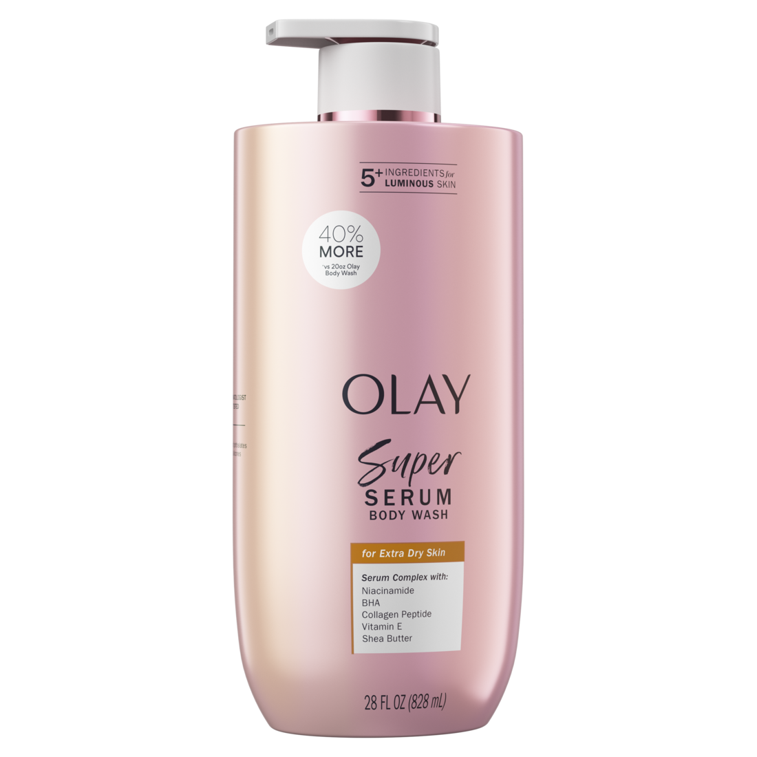 Olay Super Serum Body Wash for Extra Dry Skin with Serum Complex for Luminous Skin - 28oz/4pk