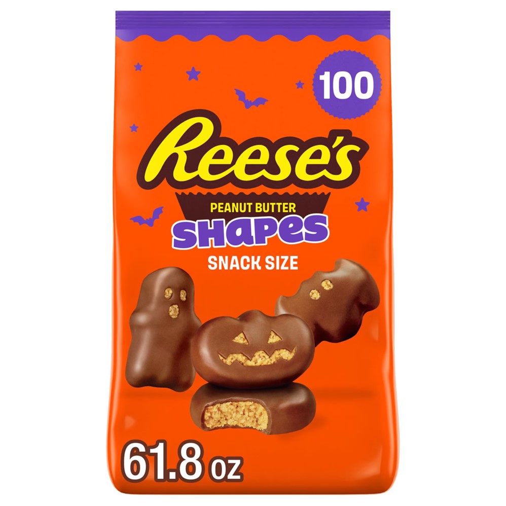 Reese's Halloween Snack Size Milk Chocolate Peanut Butter Shapes Candy - 100ct/1pk