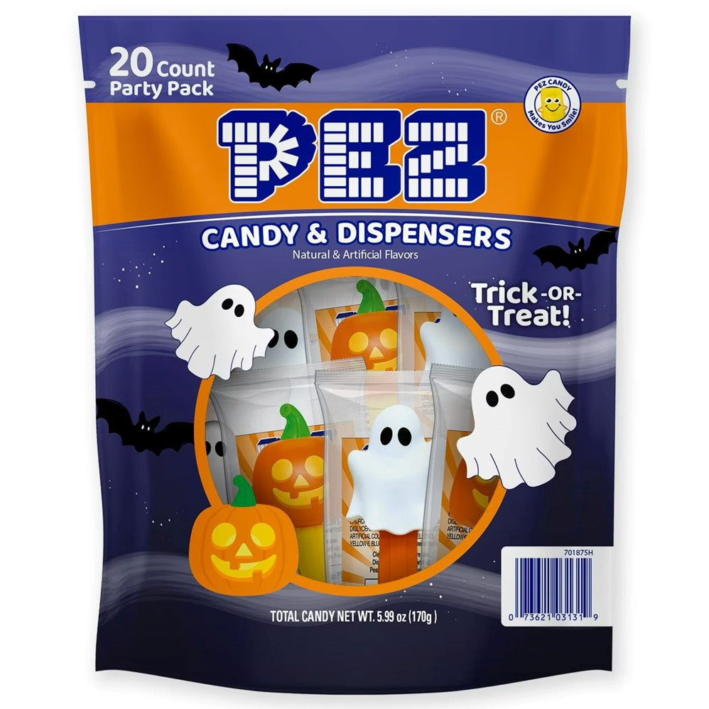PEZ Halloween Candy & Dispensers Party Bag - 20ct/1pk