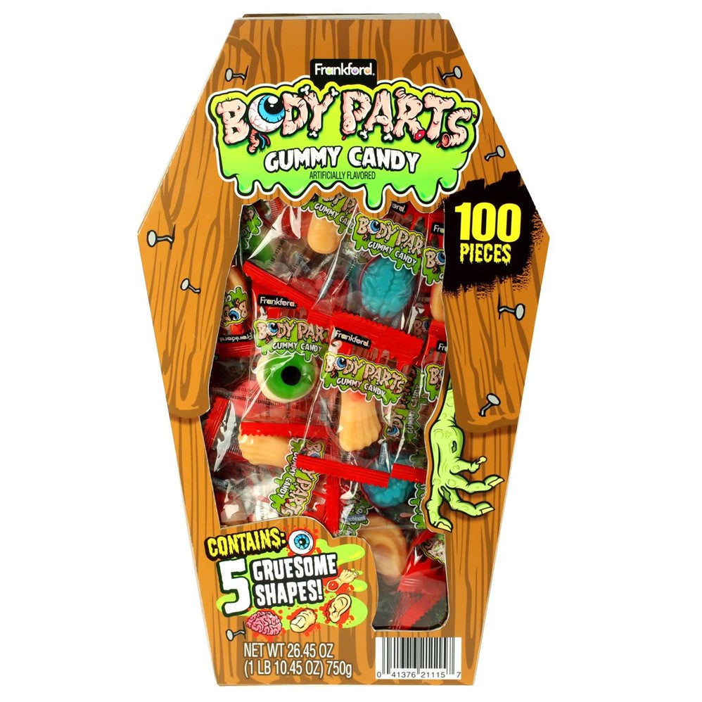Frankford Body Parts Gummy Candy Coffin Box - 100ct/1pk