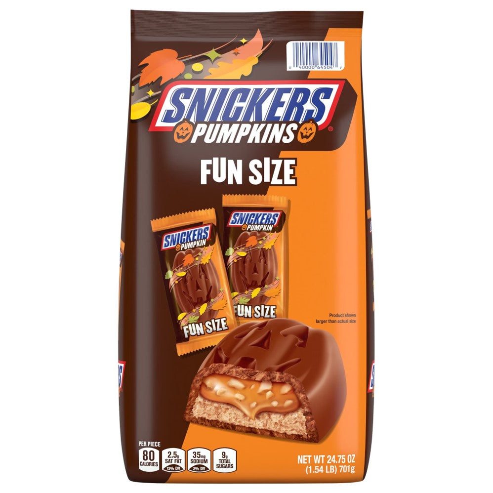 Snickers Pumpkins Fun Size Milk Chocolate Candy Bars - 43ct/1pk