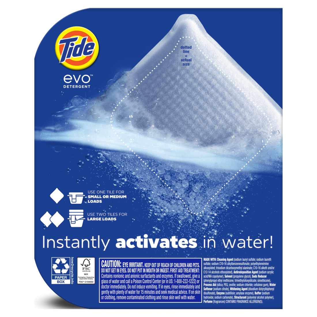 Tide evo Super Concentrated Laundry Detergent Tiles Original Scent - 16ct/4pk