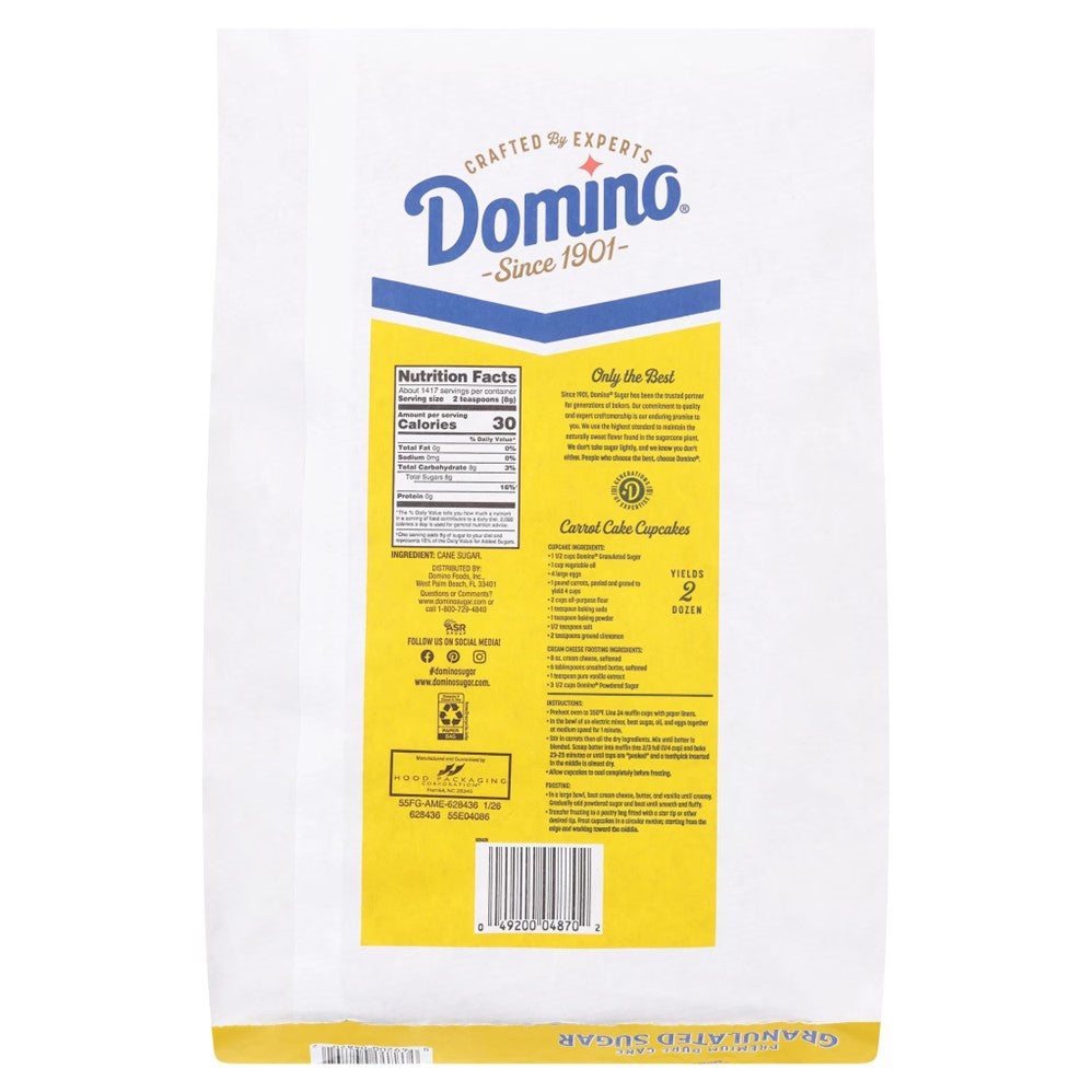 Domino Pure Cane Granulated Sugar - 25lb/1pk