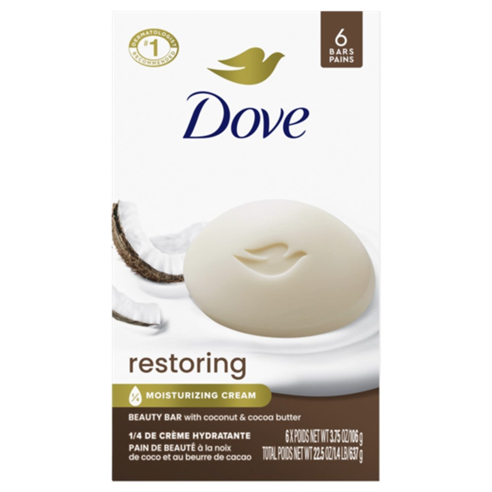 Dove Restoring Coconut Bar Soap - (6x3.75)oz/12pk