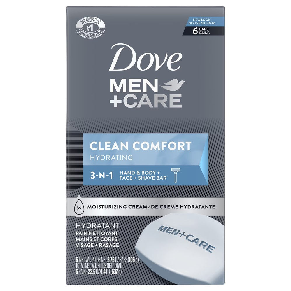 Dove Men+Care Clean Comfort Bar Soap - (6x3.75)oz/12pk