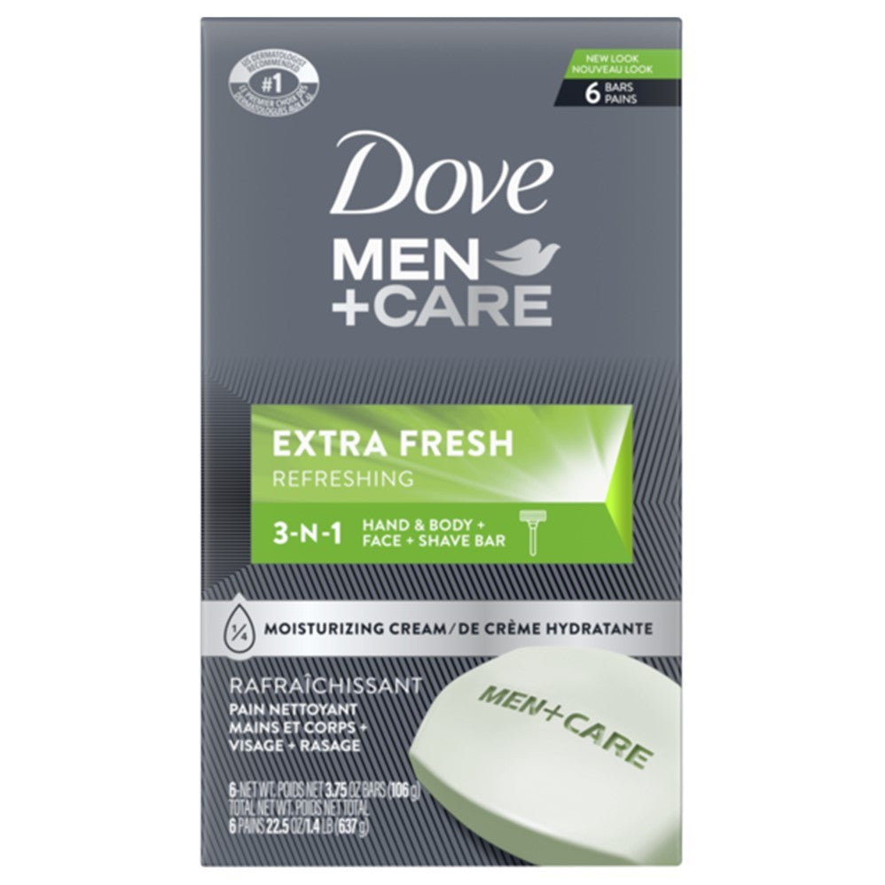 Dove Men+Care Extra Fresh Bar Soap - (6x3.75)oz/12pk