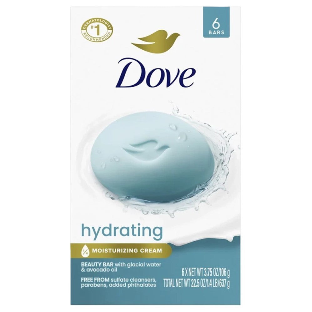 Dove Hydrating Bar Soap with Glacial Water & Avocado Oil - (6x3.75)oz/12pk