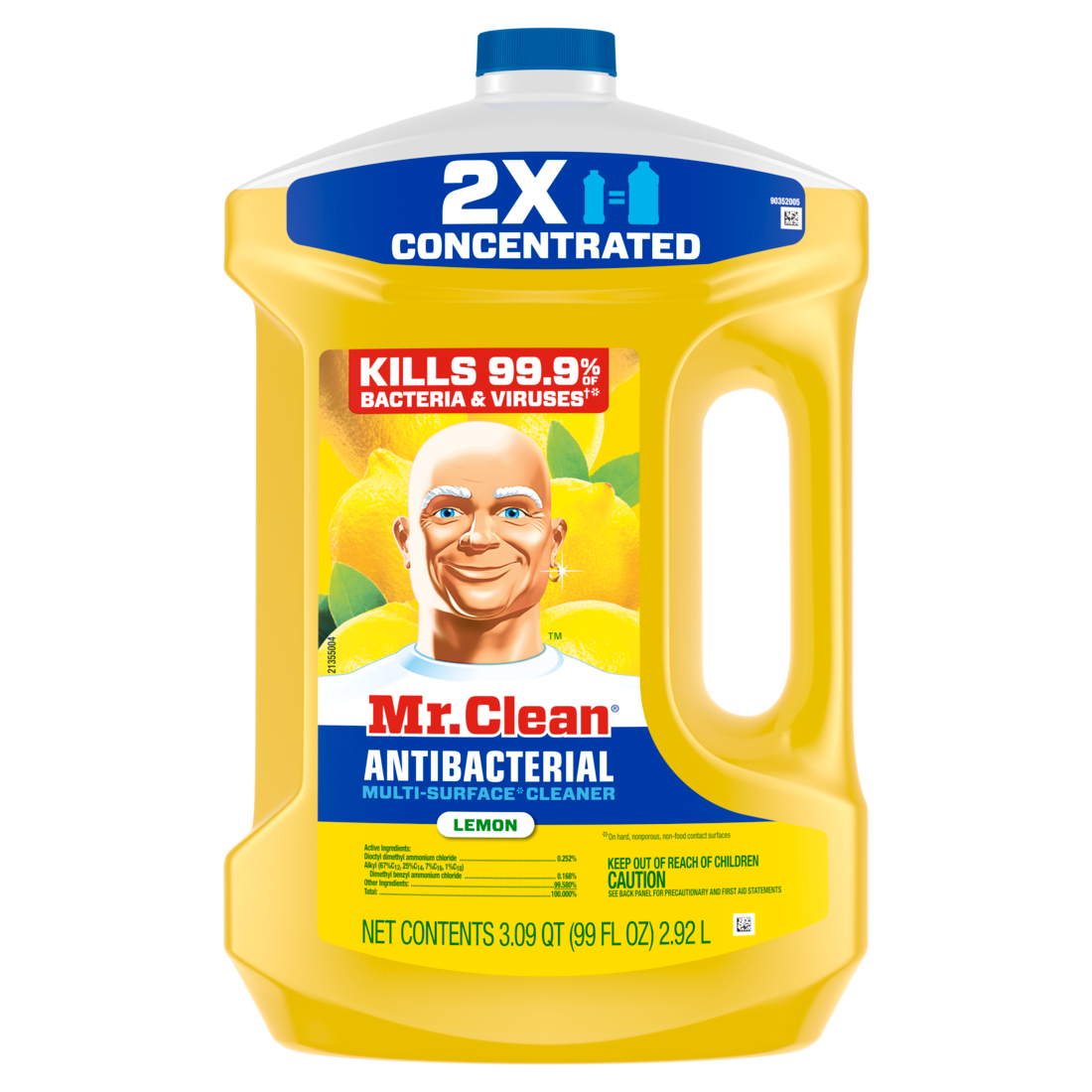 Mr. Clean Antibacterial All Purpose Floor Cleaner for Mopping Cleaning Liquid Lemon - 99oz/2pk