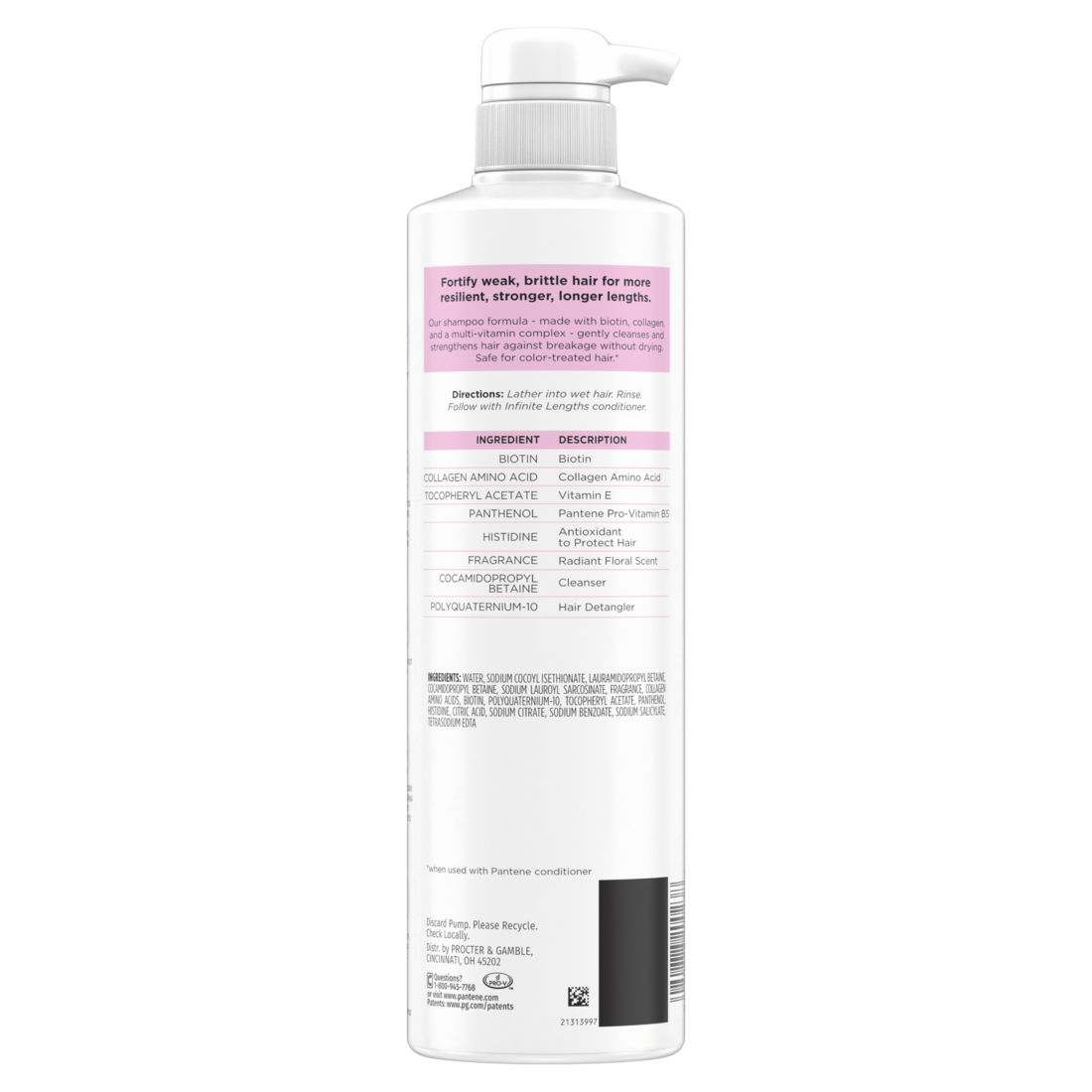 Pantene Pro-V Miracles Infinite Lengths with Biotin & Collagen Sulfate-Free Shampoo - 13.5oz/4pk