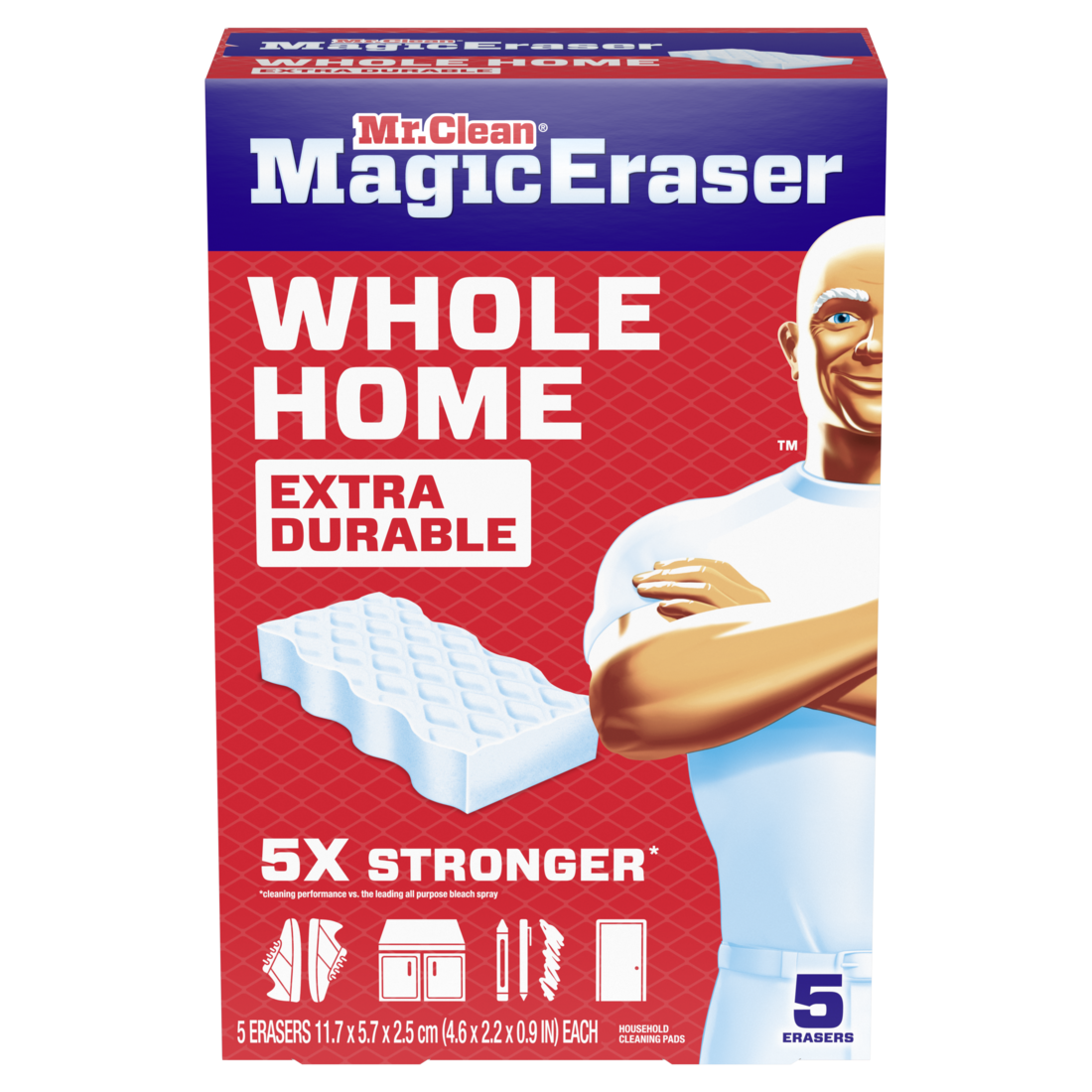 Mr. Clean Magic Eraser Sponge All Purpose Cleaner with Cleaning Scrubber Extra Durable - 5ct/4pk