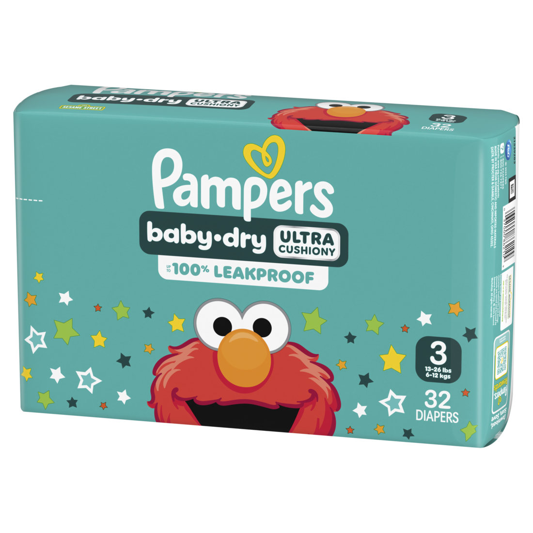 Pampers Baby Dry Ultra Cushiony Diapers Size 3 (13-26 lbs) Up to 100% leakproof disposable diaper - 32ct/4pk