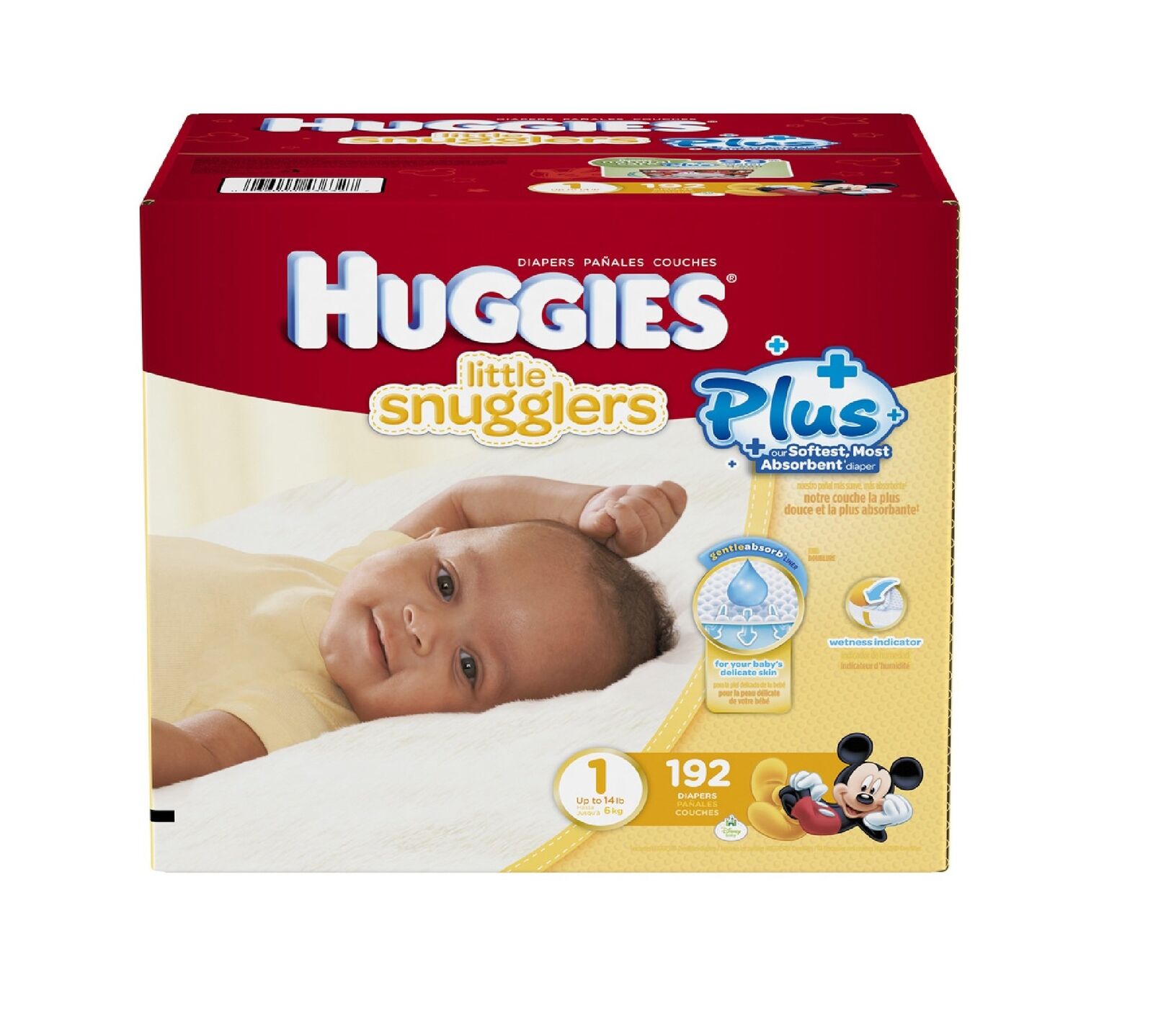 HUGGIES Plus Diapers Size 1 up to 14lbs - 192ct/1pk
