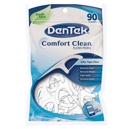 Dentek Comfort Clean Silky Ribbon Floss Picks-90ct/6pk