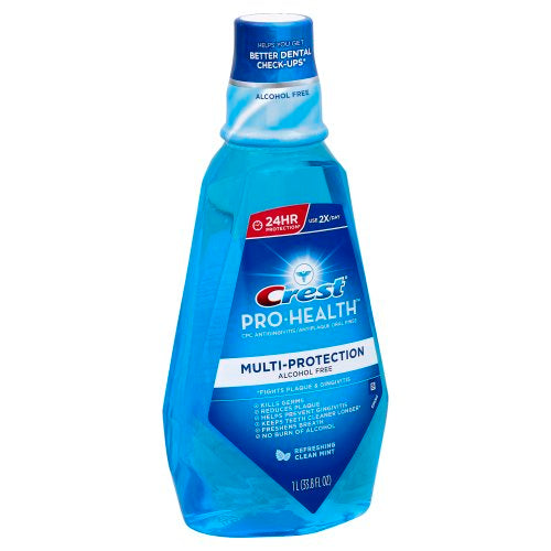 Crest Pro-Health Multi-Protection Clean Mint Mouthwash - 1Liter/6pack