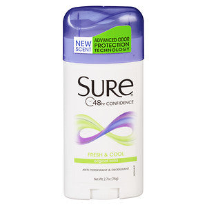 Sure Original Solid Anti-Perspirant & Deodorant Fresh & Cool  - 2.7oz/12pk