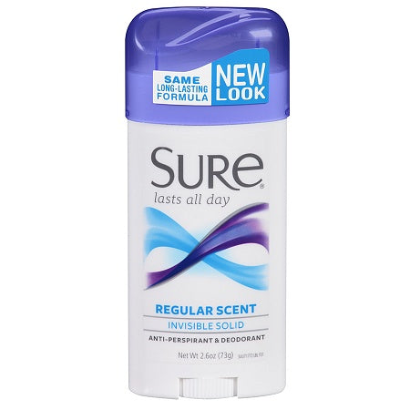 Sure Invisible Solid Anti-Perspirant & Deodorant Regular Scent -2.6oz/12pk