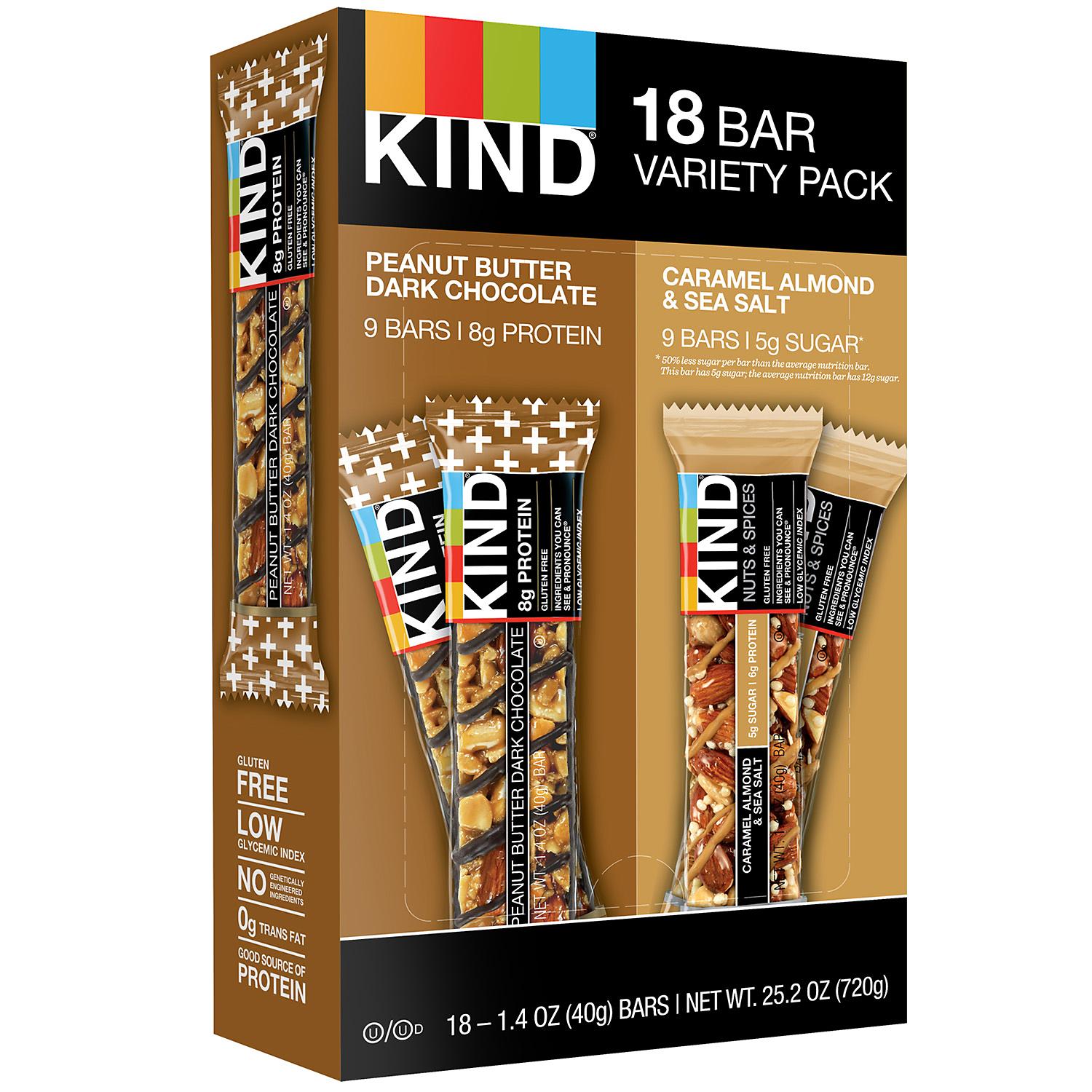 Kind Variety Pack  Healthy Snack  w/Nuts - 18ct/1pk