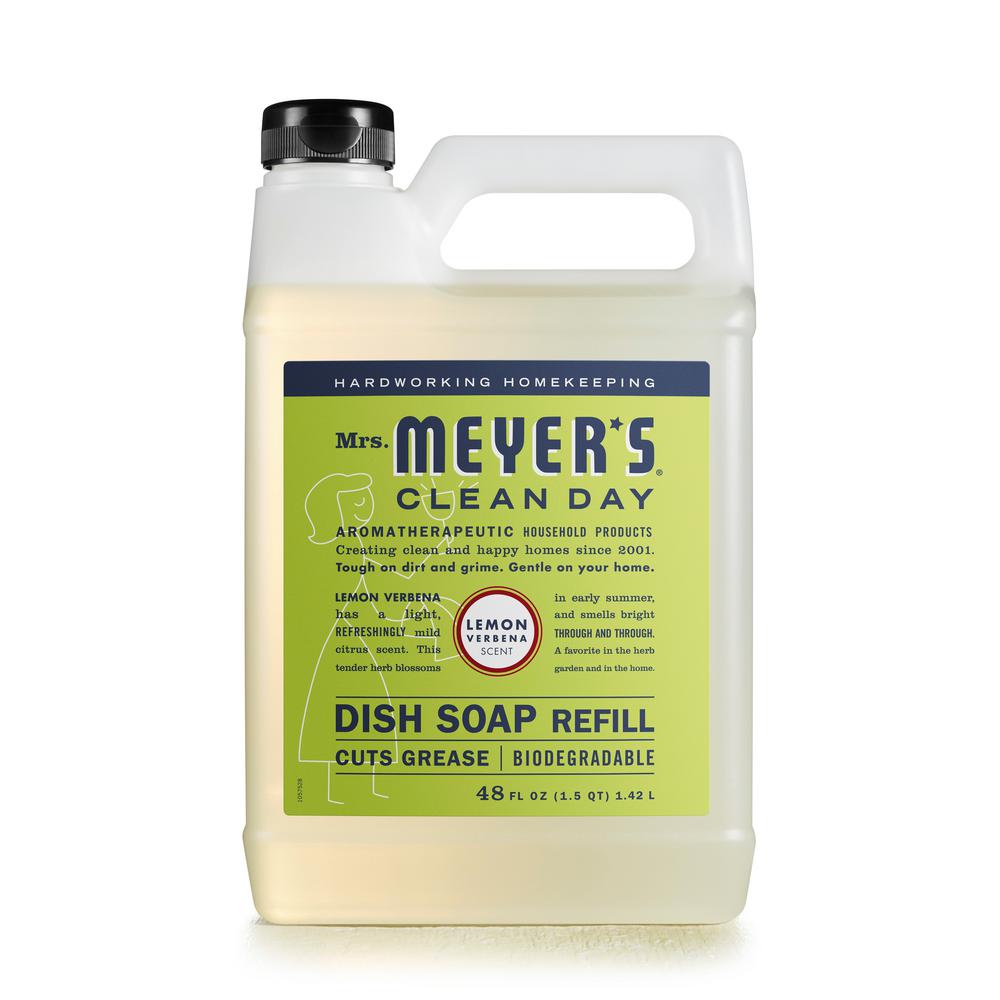 Mrs. Meyers Dish Soap Refill Lemom Verbena - 48oz/6pk