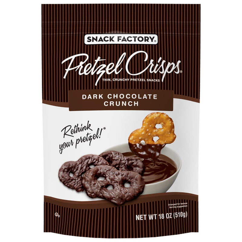 Snack Factory Pretzel Crisps Dark Chocolate Crunch-18oz/1pk