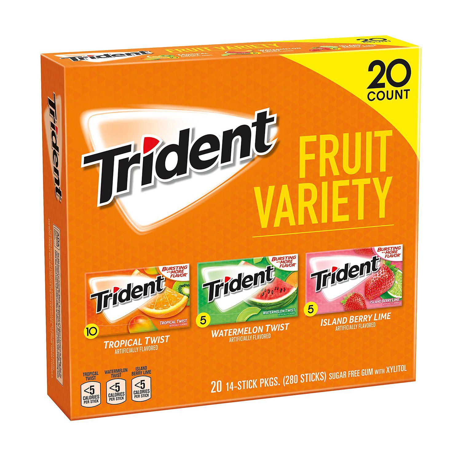 Trident Fruit Gum Variety Pack - 20ct/1pk