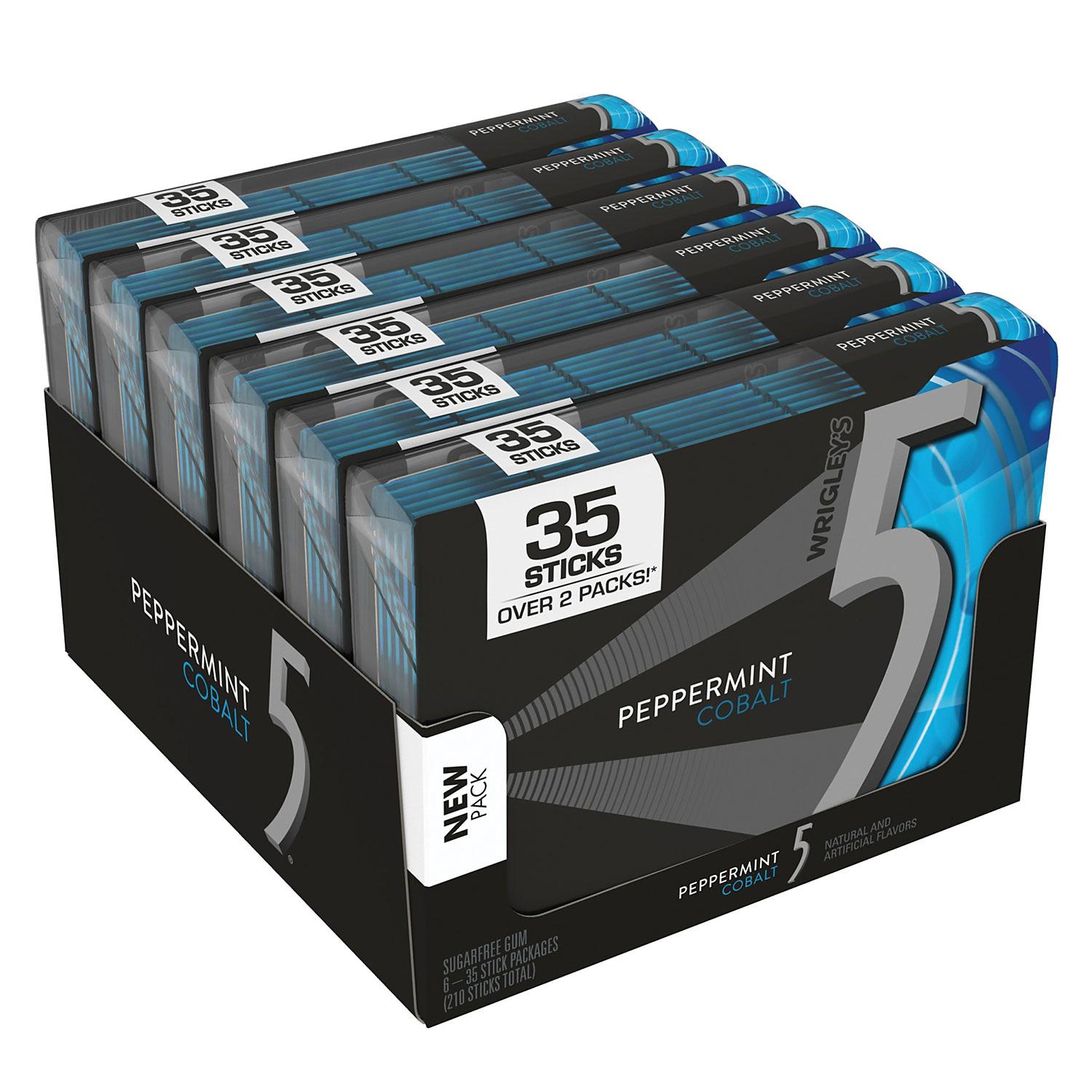 Wrigleys 5 Peppermint Cobalt Gum - 35ct/6pk