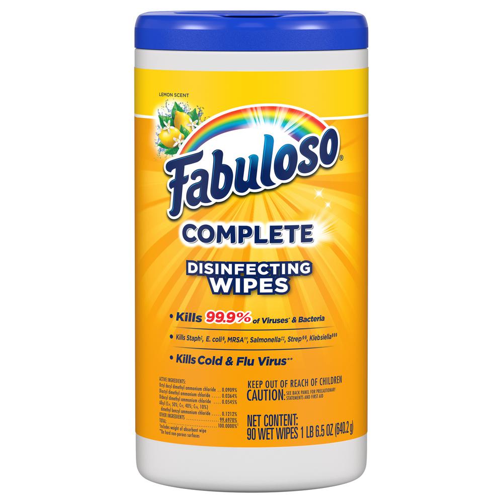 Fabuloso Lemon Complete Disinfecting Wipes - 90ct/4pk