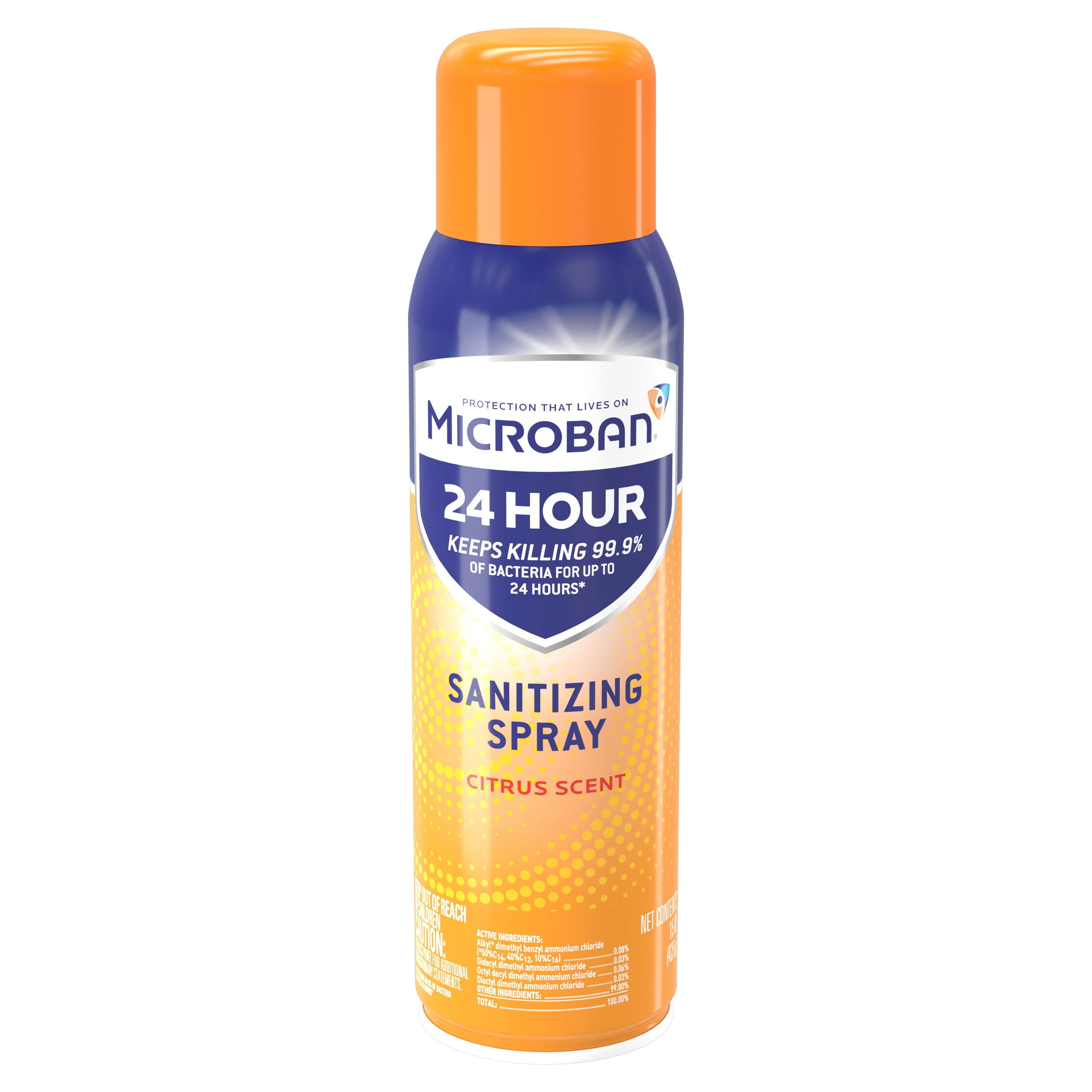 Microban 24 Hour Disinfectant Sanitizing Spray Citrus Scent - 15oz/6pk